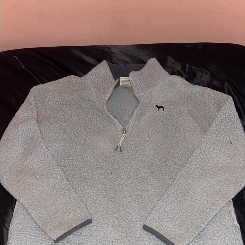 Victoria's Secret PINK Gray Sherpa Quarter Zip
